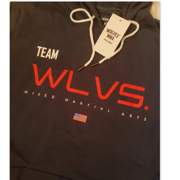 MMA Mixed Martial Arts Mens size XL Hooded Sweatshirt Hoodie Team WLVS NWT - Picture 3 of 7